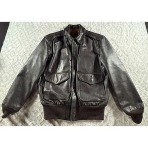 Type A-2 Flight Jacket Cockpit Army Air Force Size 38 Goatskin Made in USA Brown